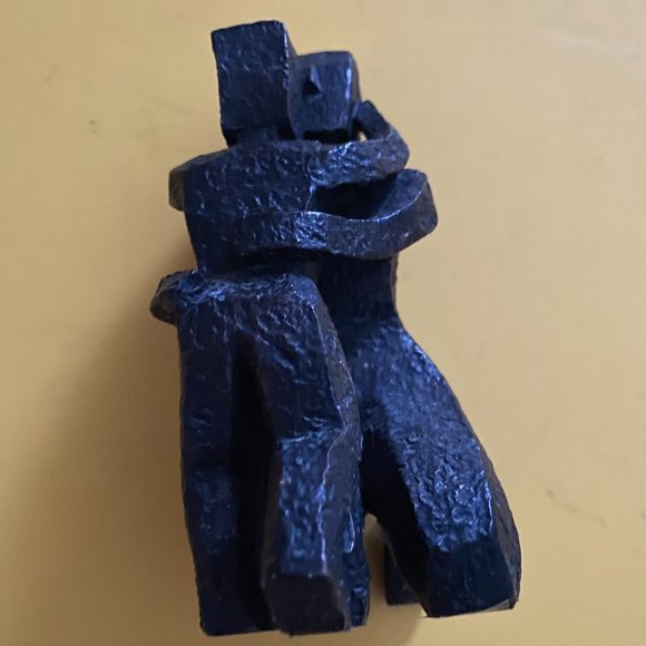 Collection Piece Friendship Loving Arms #33002 Sculpture Hand Made Cubist Metal - Picture 2 of 8